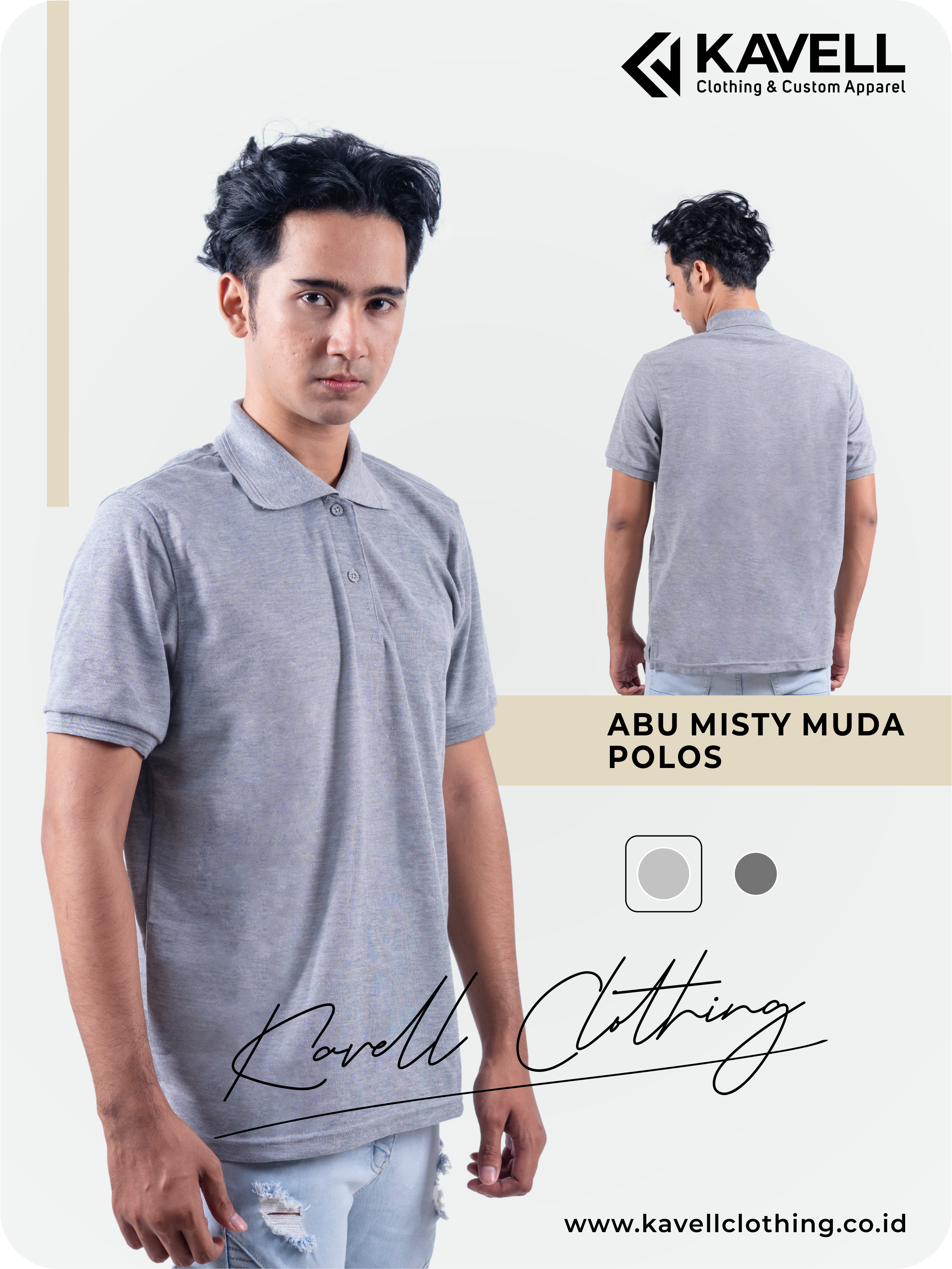 Jual Kaos Polo Jogja - Grosir Kaos Polo Polos Abu Misty - Kavell Clothing