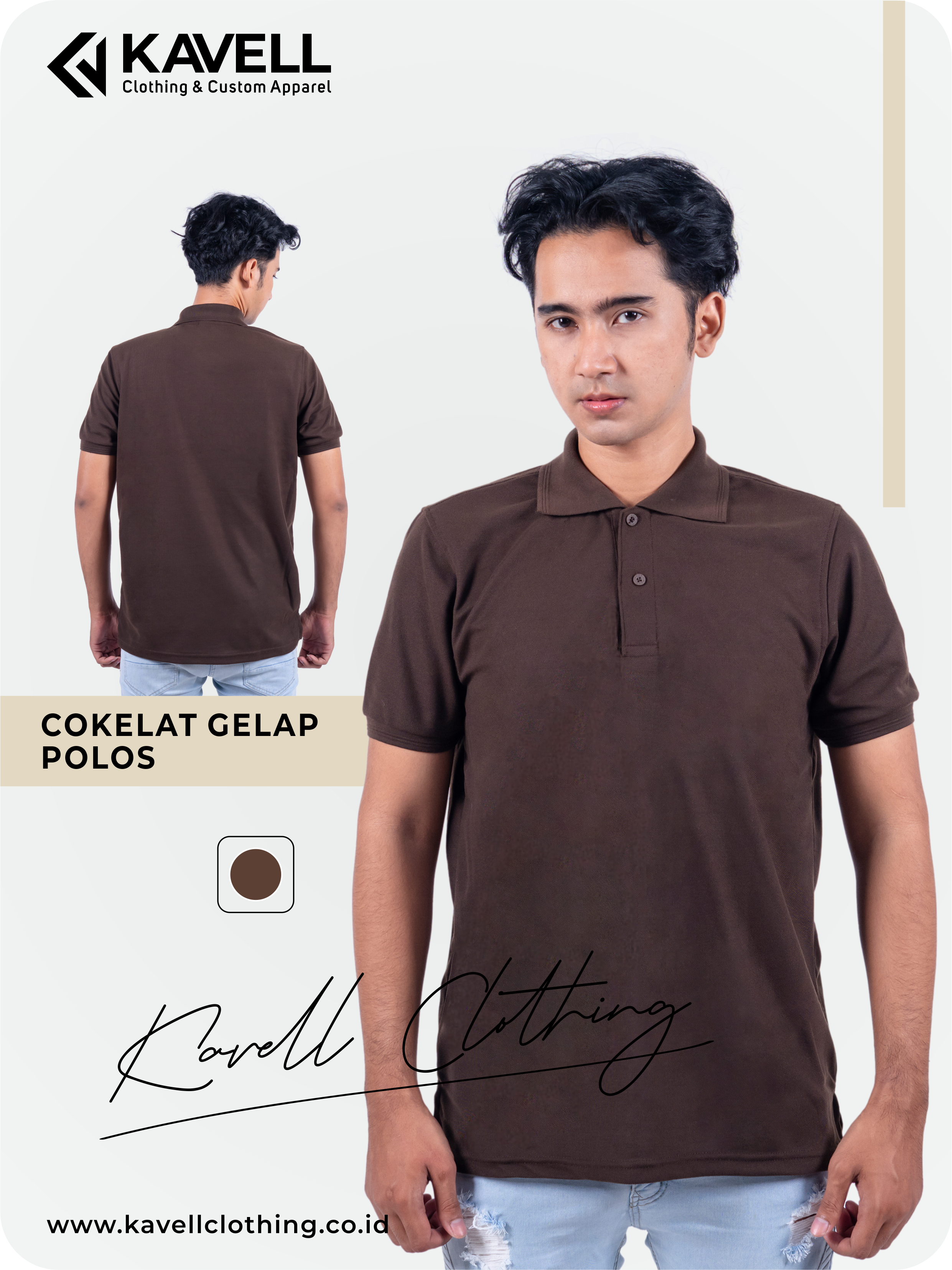 Jual Kaos Polo Jogja - Grosir Kaos Polo Polos Coklat - Kavell Clothing