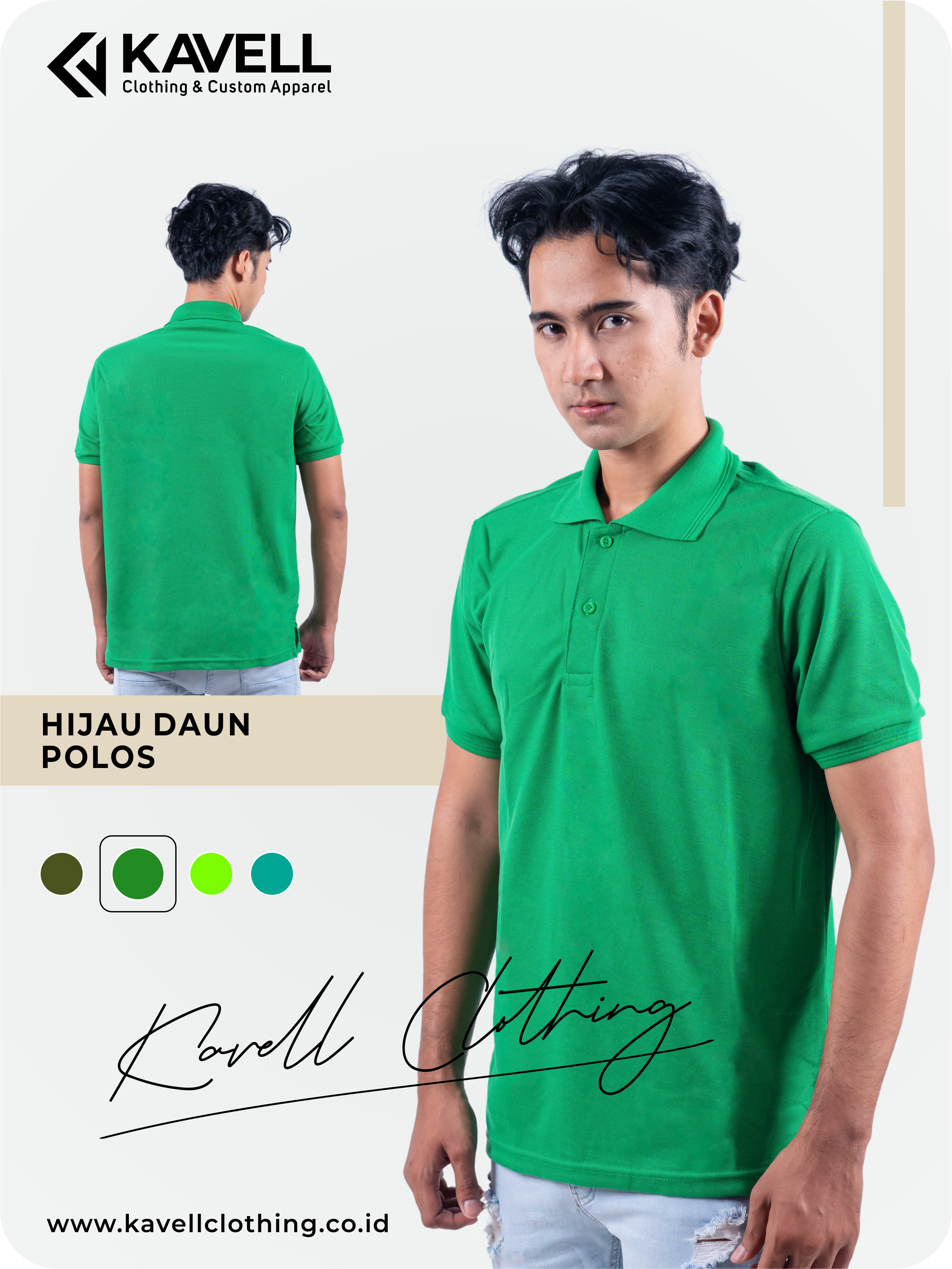 Jual Kaos Polo Jogja - Grosir Kaos Polo Polos Hijau Daun - Kavell Clothing