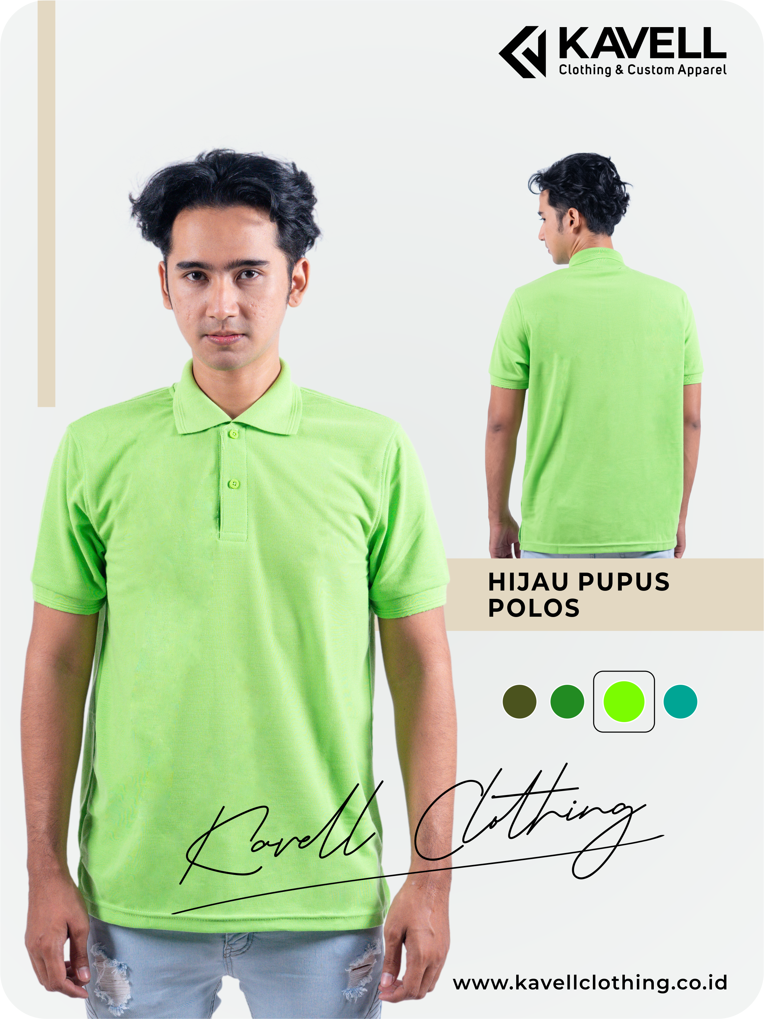 Jual Kaos Polo Jogja - Grosir Kaos Polo Polos Hijau Pupus - Kavell Clothing