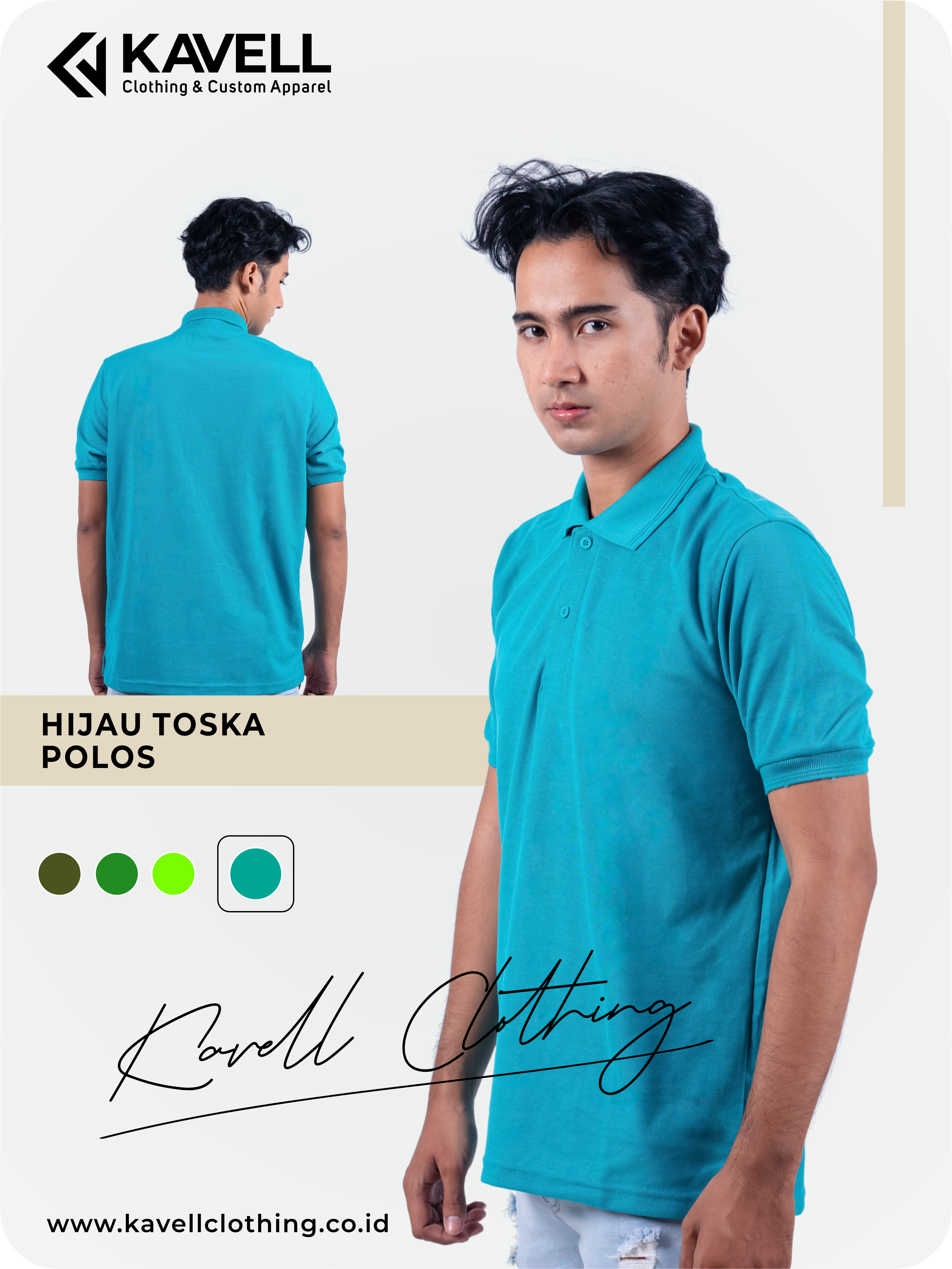 Jual Kaos Polo Jogja - Grosir Kaos Polo Polos Hijau Toska - Kavell Clothing