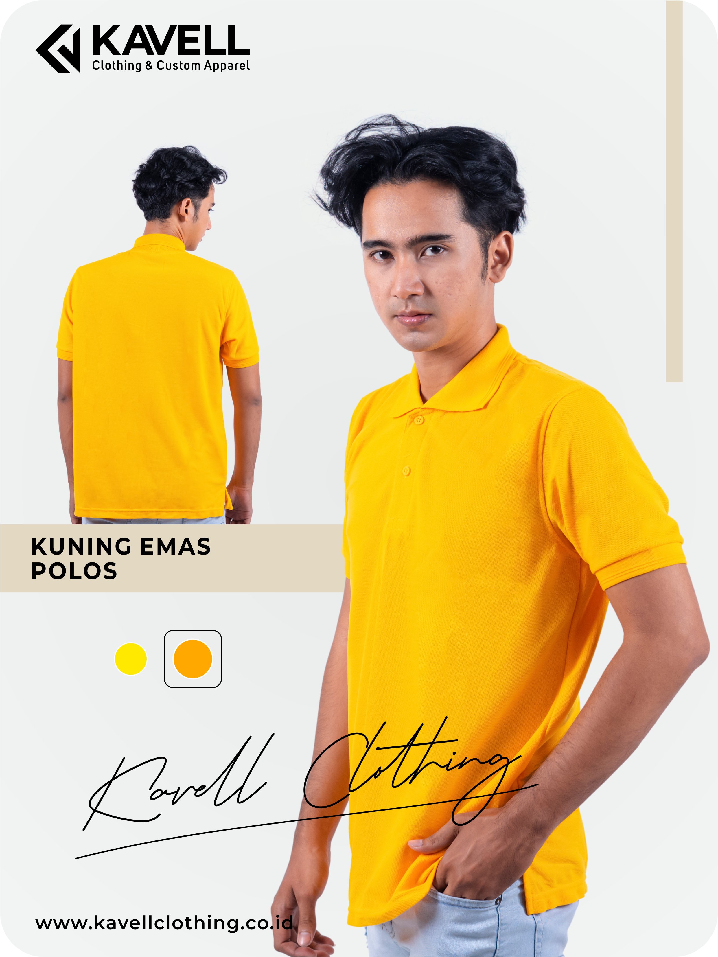 Jual Kaos Polo Jogja - Grosir Kaos Polo Polos Kuning Emas - Kavell Clothing