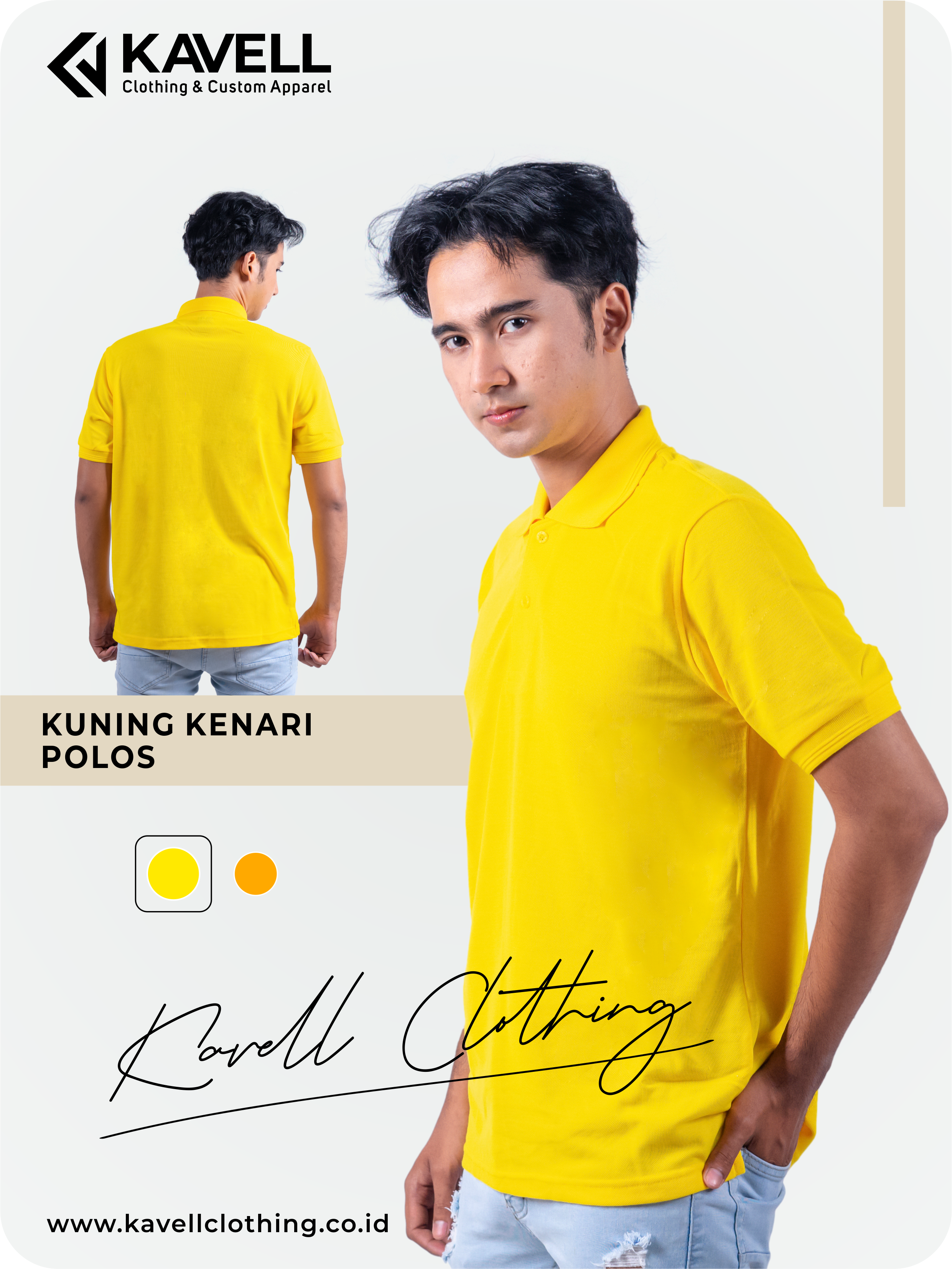 Jual Kaos Polo Jogja - Grosir Kaos Polo Polos Kuning Kenari - Kavell Clothing