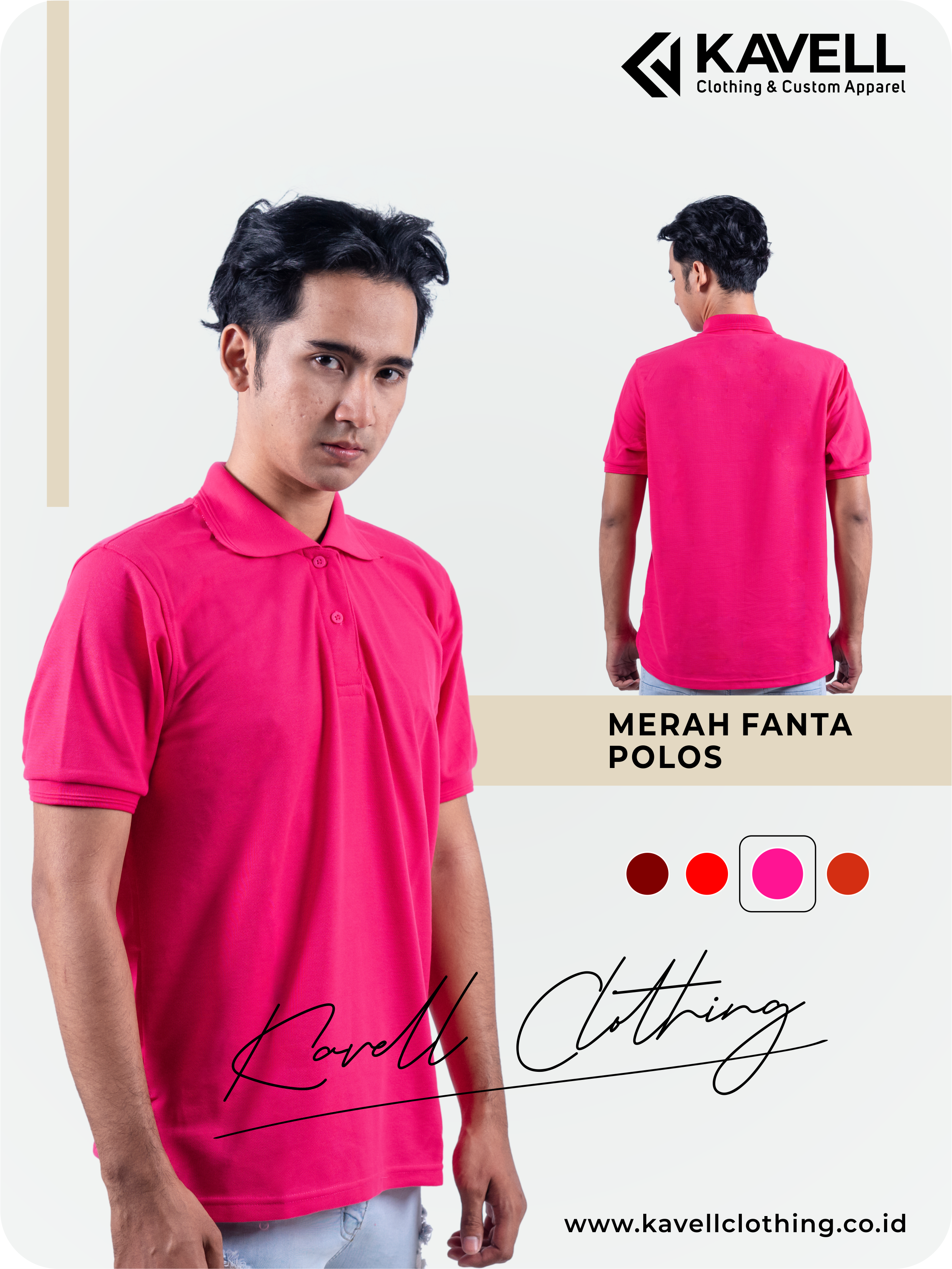 Jual Kaos Polo Jogja - Grosir Kaos Polo Polos Merah Fanta - Kavell Clothing