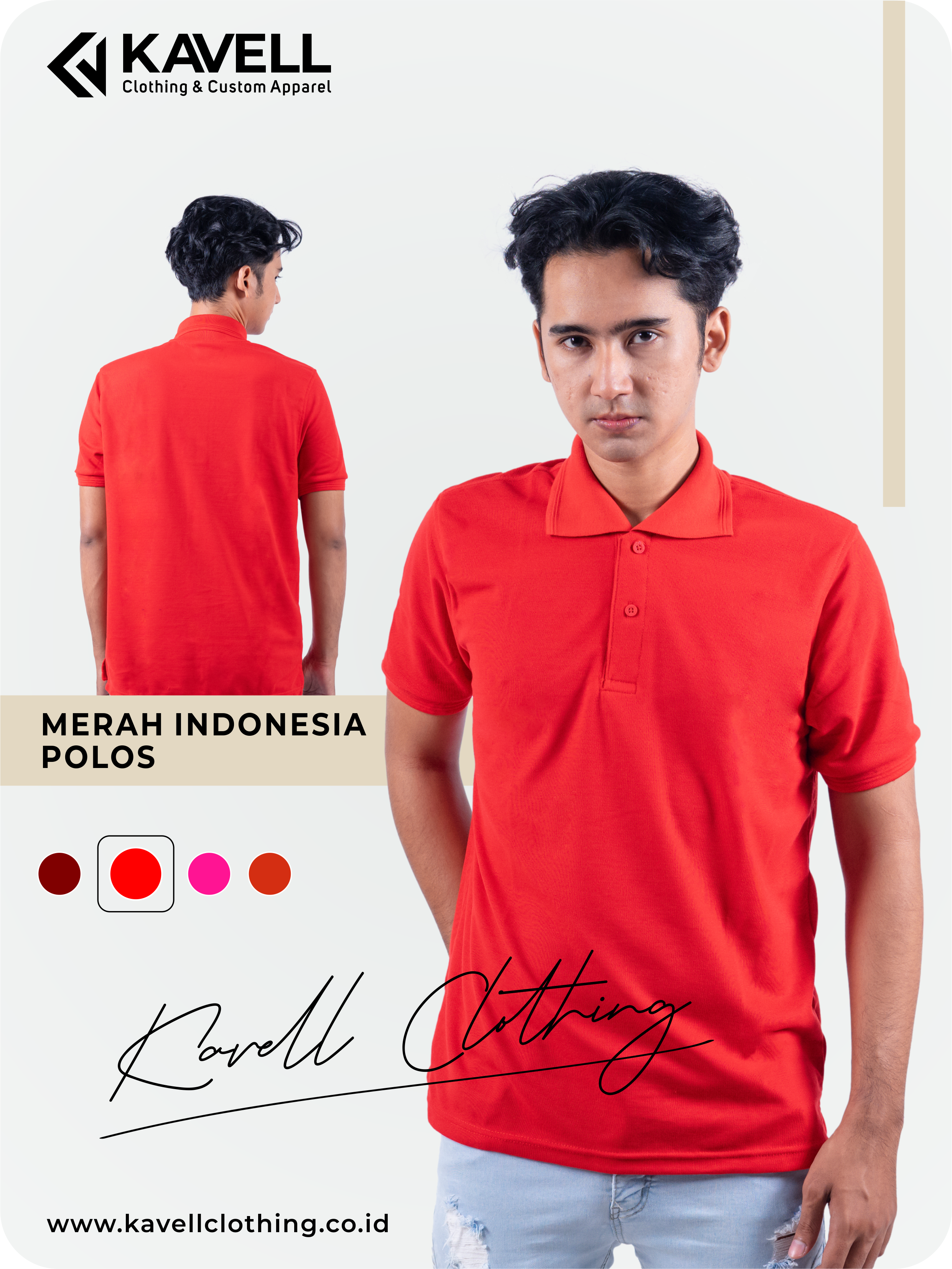 Jual Kaos Polo Jogja - Grosir Kaos Polo Polos Merah Indonesia - Kavell Clothing