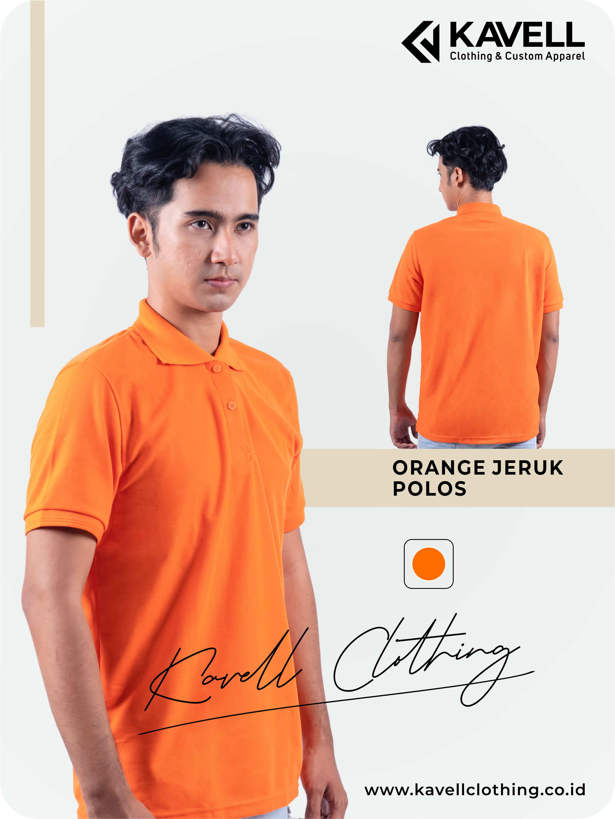 Jual Kaos Polo Jogja - Grosir Kaos Polo Polos Orange - Kavell Clothing