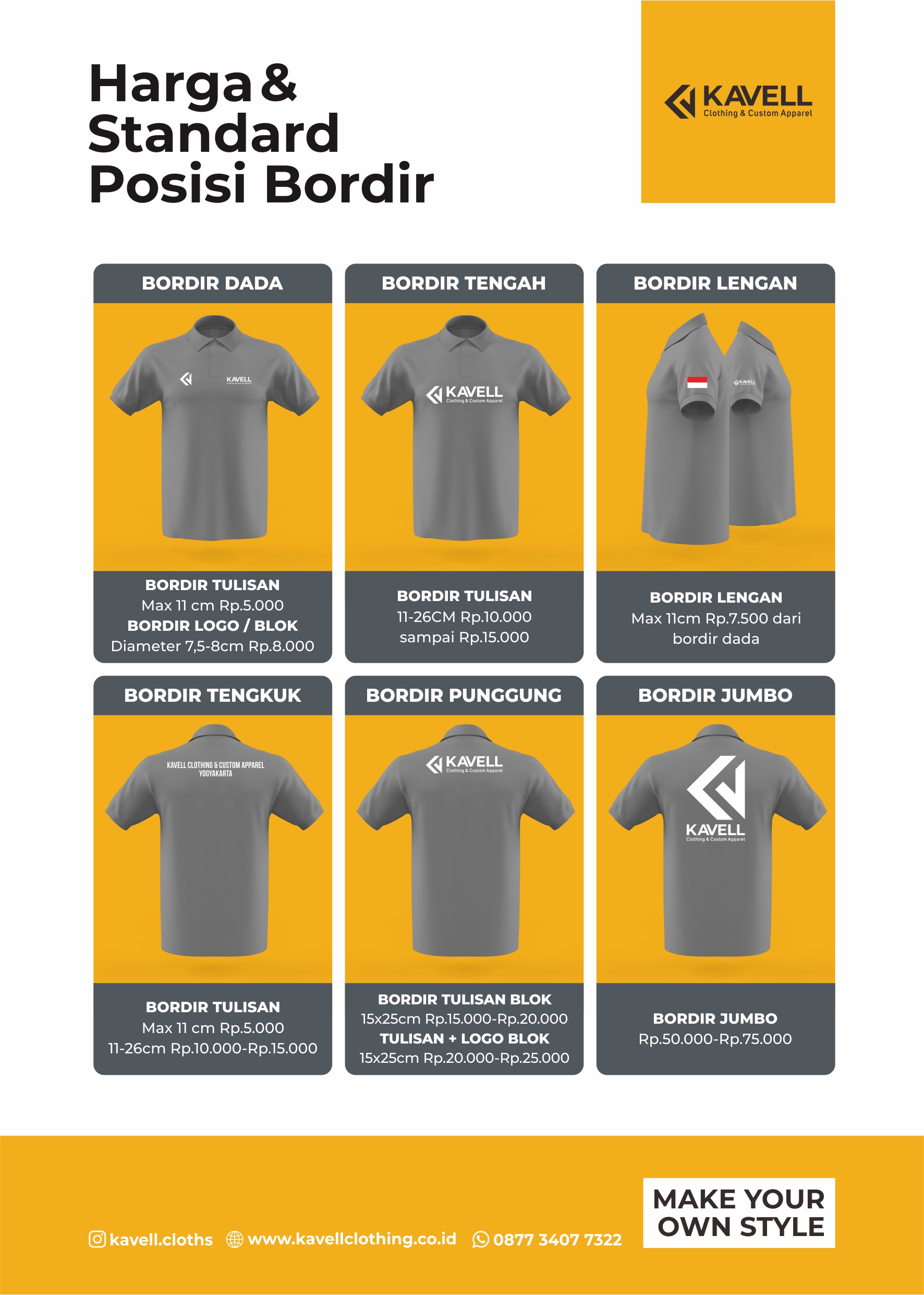 Harga Bordir Komputer Jogja - Kavell Clothing