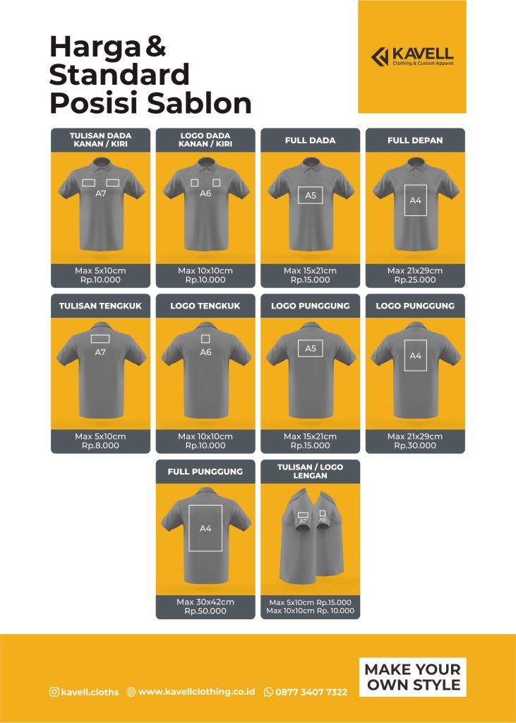 Harga Sablon Kaos Jogja - Kavell Clothing