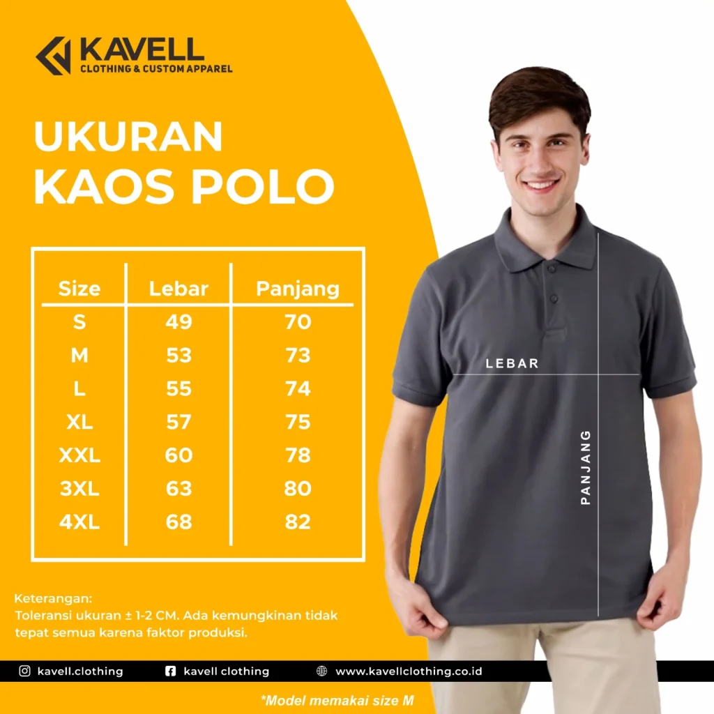 Ukuran Kaos Polo - Kavell Clothing