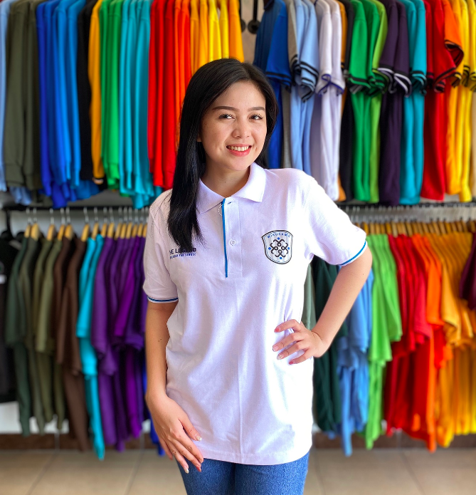 Kaos Polo Putih Bordir - testi